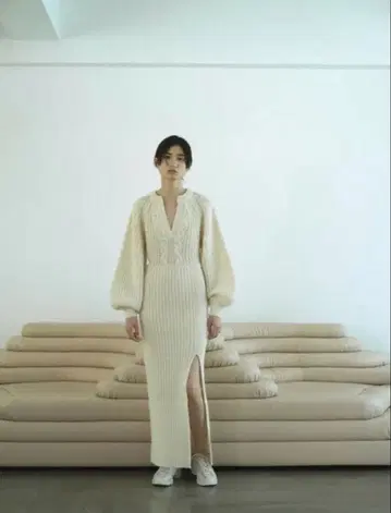 로자리 문 롱 원피스