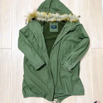 CASPER JOHN AIVER 밀리터리 트윌 퍼 달린 모즈 코트