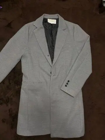 그레이 싱글 브레스 체스터 코트