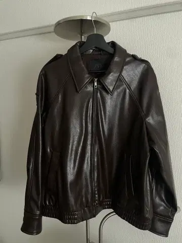 ZARA 가죽 자켓 브라운