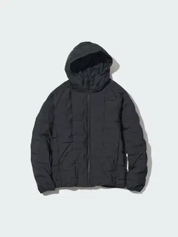 유니클로 퍼프 테크 후드티 블랙 XL