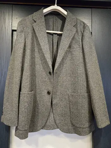 UNIQLO 그레이 헤링본 테일러드 자켓 남성용 S