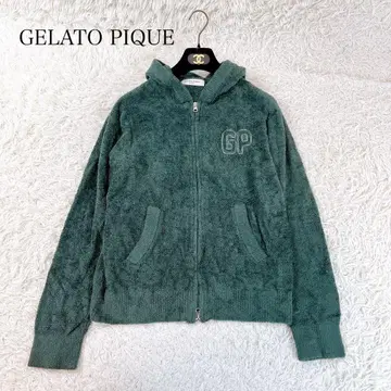 새상품급 GELATO PIQUE 풀 집업 후드티 룸웨어 그린