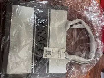 미사용 캔버스 스트라이프 토트백