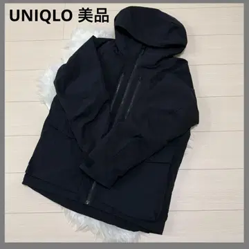 유니클로 하이브리드 다운 후드티 남성용 M 사이즈 블랙