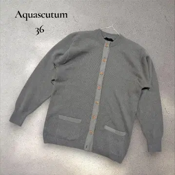[ Aquascutum ] 하자품! 가디건 램스울 100% 골드 버튼