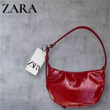 [ 새상품 ] ZARA 핸드백 개더 숄더백 가죽 레드