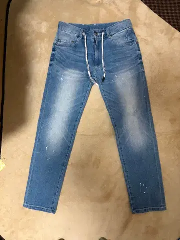 새상품급 1PIU1UGUALE3 RELAX 페인트 가공 데님 드로 코드