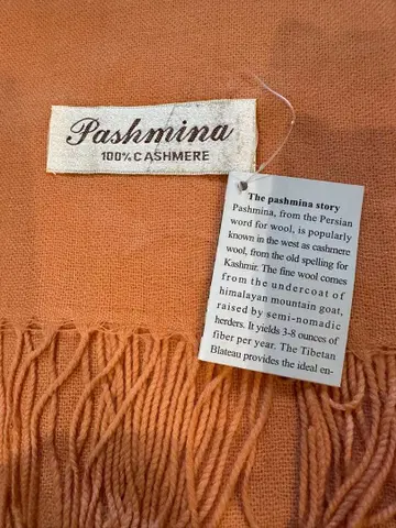 오렌지 컬러 100% 캐시미어 스톨