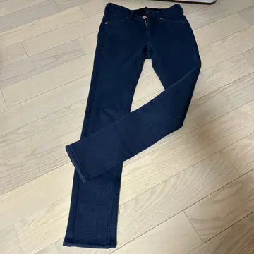 스키니 데님 체크 무늬