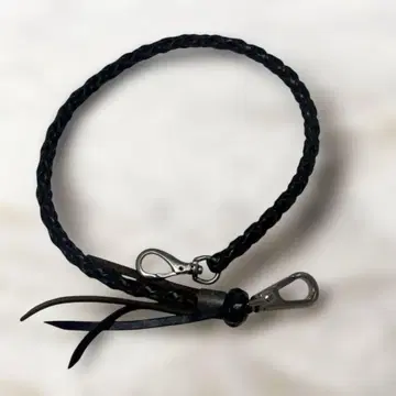 블랙 가죽 지갑 체인 천연 가죽