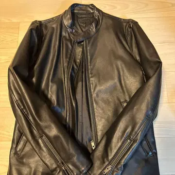 블랙 가죽 싱글 라이더 자켓 UNIQLO
