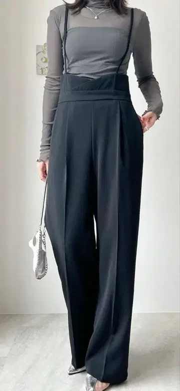 그레이 살로펫 와이드 팬츠