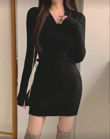 니트 타이 원피스