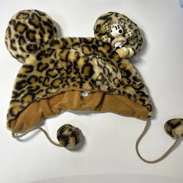 레오파드 무늬 미키 귀도리 모자 58cm