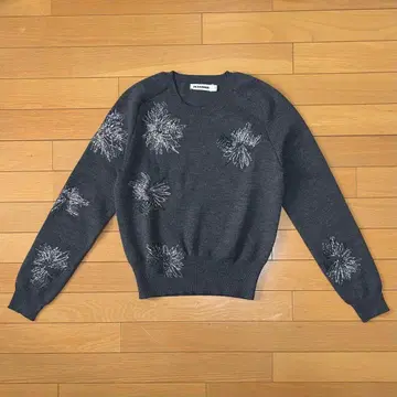 JILSANDER 질 샌더 니트 스웨터 자수 그레이 34