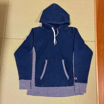 Champion 풀오버 후드티 리버스 위브 S 네이비/그레이