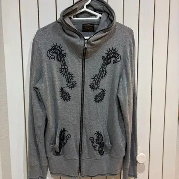 291295 DISTRICT 그레이 비즈 자수 후드티