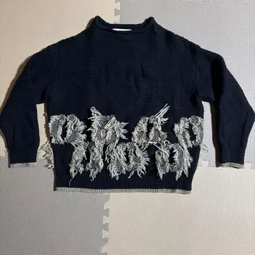 GALLARDAGALANTE 네이비 프린지 장식 스웨터 프리 사이즈