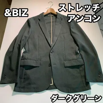 &BIZ 스트레치 네이비 테일러드 자켓 봄/여름 다크 그린 XL