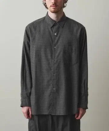 Steven Alan 트리플 체크 플란넬 레귤러 카라 셔츠 M 사이즈