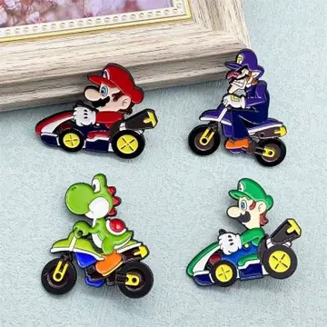 마리오 캐릭터 핀 배지 4개 세트