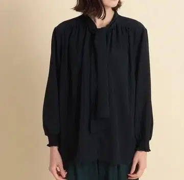 Dessin 보타이 블라우스 네이비