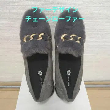 MUSE WINK 퍼 디자인 체인 로퍼 S 사이즈