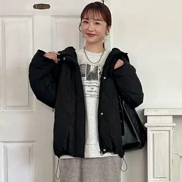 시마무라 omi 퀼팅 자켓 블랙