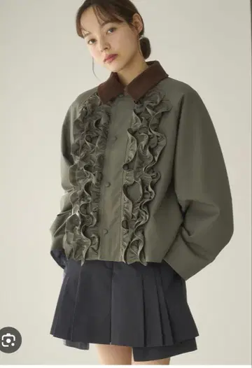 프릴 워크 자켓 카키