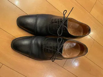 스코치 그레인 블랙 가죽 신발 비즈니스 23.5cm