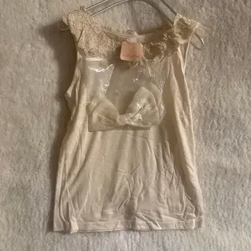 LIZ LISA 아이보리 레이스 탱크탑 리본 포함