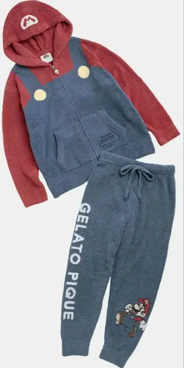 젤라또피케 슈퍼 마리오 후드티 & 롱팬츠 세트 여성용