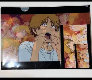 체인소 맨 덴지의 귀여운 세트 클리어 파일 스티커 포스카