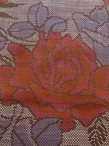 오시마 명주 긴 길이 장미 패턴