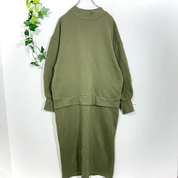 로리즈팜 맨투맨 원피스(F) 속기모 카키 백슬릿