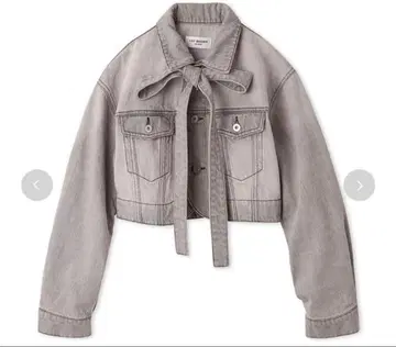 LILY BROWN 커브 헴 크롭 데님 자켓 핑크