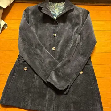 다크 블루 스웨이드풍 테일러드 자켓