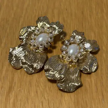 브라이덜 펄 장식 귀찌