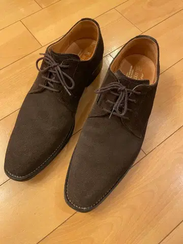 스코치 그레인 다크 브라운 스웨이드 드레스 슈즈 24.0cm