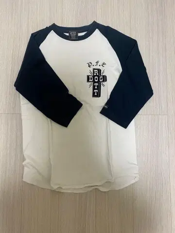 ROTTWEILER 7부 소매 T셔츠 화이트/네이비