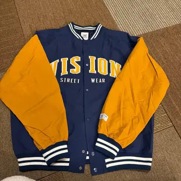 VISION STREET WEAR 바시티 자켓 네이비/오렌지