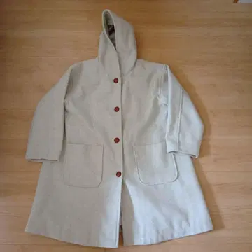 후드 부착 라이트 그레이 롱 코트