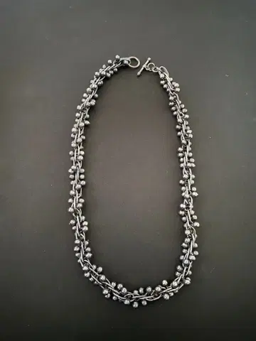 빈티지 DNA 체인 링크 실버 목걸이