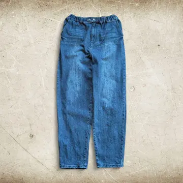 데님 팬츠 테이퍼드 허리밴딩 루즈한 사이즈 구제 의류 캐주얼