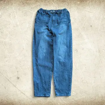 데님 팬츠 테이퍼드 허리밴딩 루즈한 사이즈 구제 의류 캐주얼