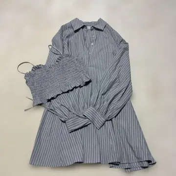 [ 당일 발송 ] 칼남무르 스트라이프 셔츠 원피스