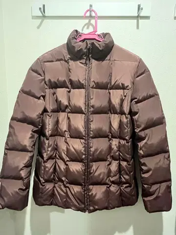 브라운 퀼팅 다운 자켓