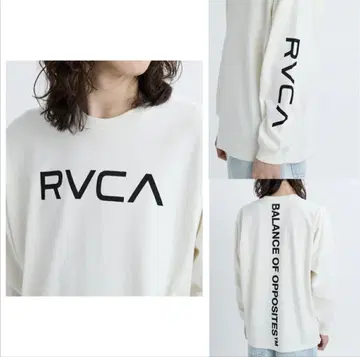 RVCA 롱 슬리브 티셔츠 긴팔T셔츠 화이트