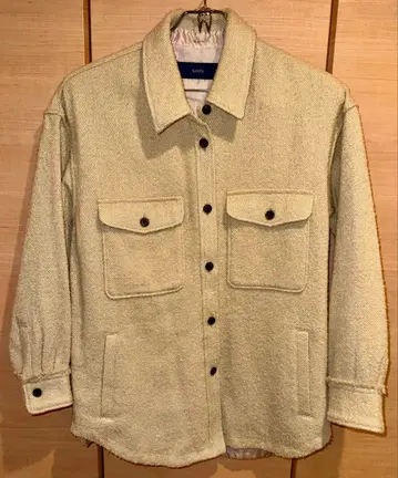 SHIPS 크림색 헤링본 셔츠 자켓